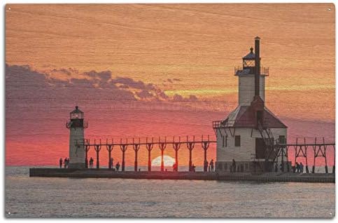 Езерото Мичиган, Сензор Слънцестоене на маяках на Св. Йосиф, Стенни знак от бреза дърво (декорация за дома в селски