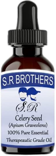 S. R Brothers Семена от целина (Apium Graveolens) Чисто и Натурално Етерично масло Терапевтичен клас с Капкомер