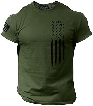 RUIRUILICO Патриотични Мъжки Тениски С Флага на Америка Летни Туники С Къс Ръкав Relax Fit Graphic