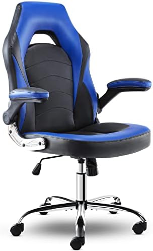 Ергономичен Игралното Офис стол - Кресло за ръководителя от изкуствена кожа с Превръщането Компютърна маса с Откидывающимися