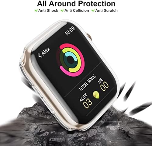 [2] Защитен калъф за дисплея на Apple Watch Series 8 Series 7 41 мм, JZK Soft Slim TPU, защитен калъф-броня