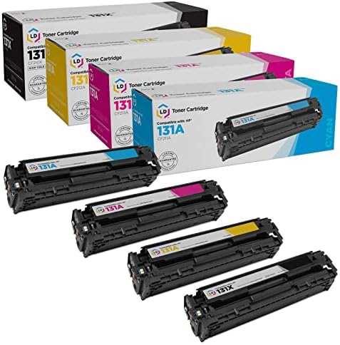 LD Products Подмяна на касетата с рециклирана касета за HP 131A и HP 131X High Yield (1 черна, 1 син, 1 червена,