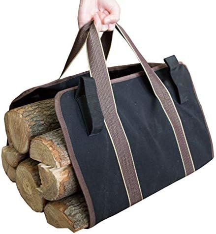 GUANGMING - Холщовая чанта-тоут за дървени трупи, Чанта-тоут за превоз на дърва за огрев, Държач за дърва за аксесоари