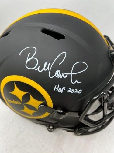 БИЛ КАУЭР Питсбърг Стийлърс ПОДПИСА Голям шлем Eclipse Speed JSA COA - Каски NFL с автограф