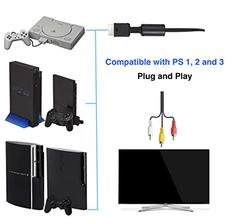 Suncala (НЕ HDMI) 6 ФУТА AV TV RCA Аудио-Видео Кабел Кабел за Playstation, PS2 PS3 Кабел (1 опаковка)