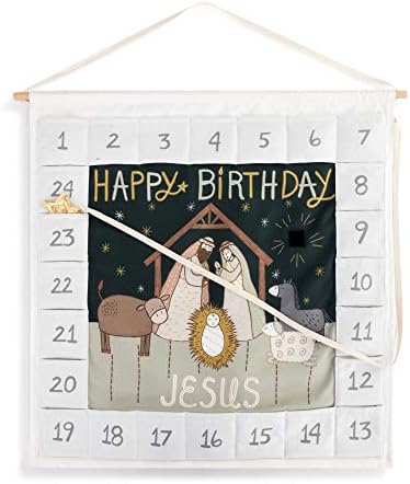 Празничен Адвент-Календар Happy Birthday Winter White 18 x 18 от Мек Полиестер честит Рожден Ден