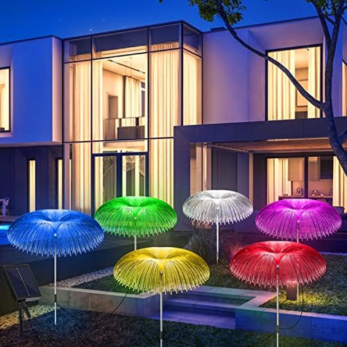 Axafnev Слънчеви Градински Фенери 6 X 7 Цвята, които променят Цвета на Медуза, Външни Непромокаеми Слънчеви Градински Фенери