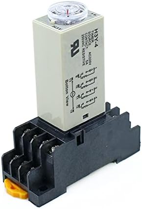 INANIR H3Y-4 Реле закъснение на включване 0-60 С Таймер DPDT 14 контакти H3Y-4 DC12V DC24V AC110V AC220V (Размер: AC110V)