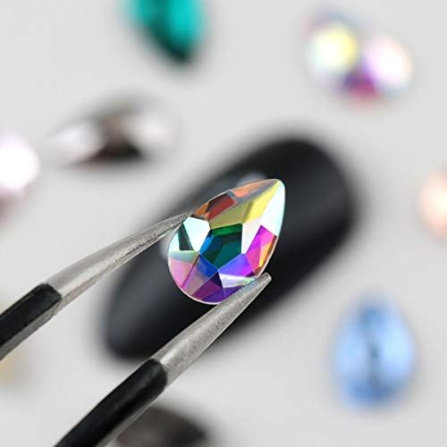120 Броя Цветни Стъклени Кристали с кристали AB за дизайн на ноктите, микс от 12 кристали, с фиксирана облегалка,