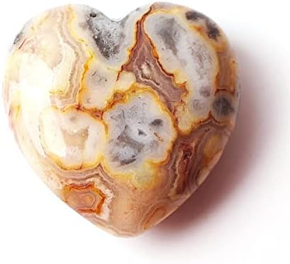 RUITAIQIN СЕ 1 бр. натурален Луд Ахат Висулка във формата на Сърце Колие с Ценен Камък-Полиран Минерален Рейки Исцеляющий