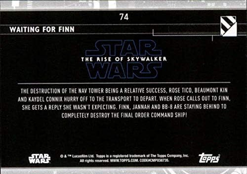 2020 Начело Star Wars The Rise of Skywalker Серия 2 74 В очакване на търговската карта Фин