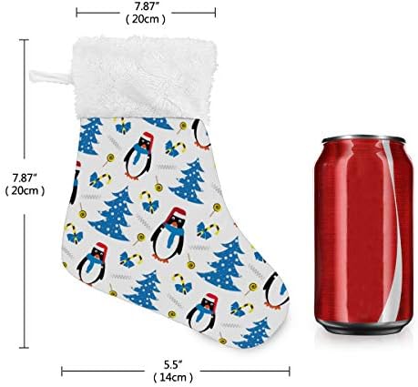 Коледни Чорапи ALAZA, Коледен Пингвин, Класически Персонализирани Малки Чулочные Украса за Семейни празници,