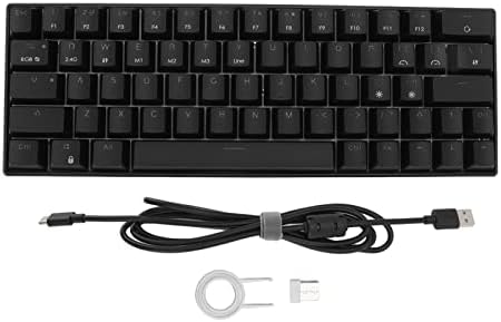 Механична клавиатура Luqeeg RGB, 64 клавишите, 60% Подкрепа механична геймърска клавиатура, 2.4 G, BT3.0 5.0,