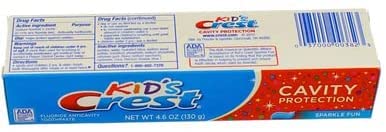 Паста за зъби Crest за деца, Защита на устната кухина Sparkle Fun по 4,6 унции Всяка (Ценна опаковка от 8 броя)