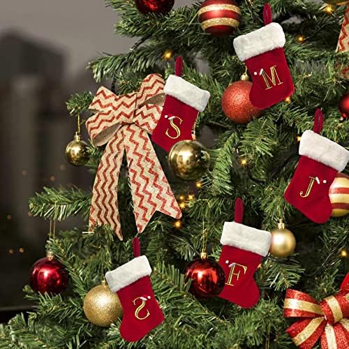 Мини Коледни Чорапи TWSANTAMAS с Монограм, Супер Меки Плюшени Персонализирани Коледни Чорапи С бродирани букви