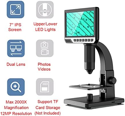 Лабораторни Цифрови Микроскопи, SHengwin 7-Инчов LCD Биологичен Микроскоп С 2000-Кратно увеличение и Резолюция 12 Mp