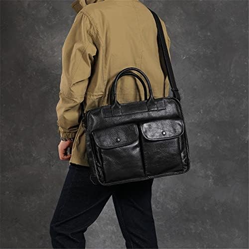 LEPSJGC, 1 бр., мъжки портфейл, ръчно изработени, Ретро чанта за лаптоп, мъжки чанти през рамо с голям капацитет (Цвят: C Размер