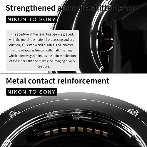 Commlite CM-ENF-E1 Pro Обектив на Nikon с затваряне на F и д-адаптер за обектив с автофокусировкой Sony E-Mount с вграден