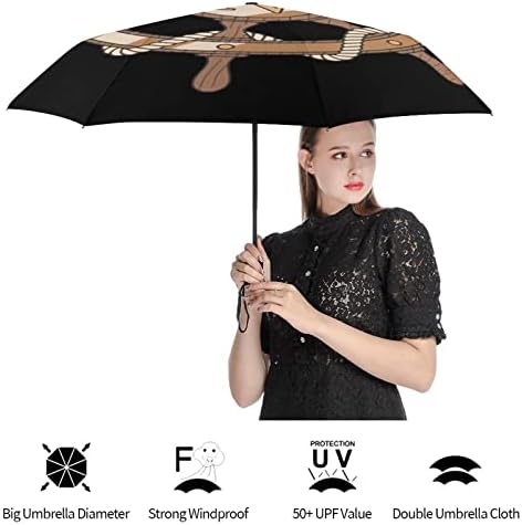 Въженият Волана Ветрозащитный Пътен 3-Те Пъти Автоматичен Чадър Компактният Ръчен Rainbrella за Дъжд И Слънце