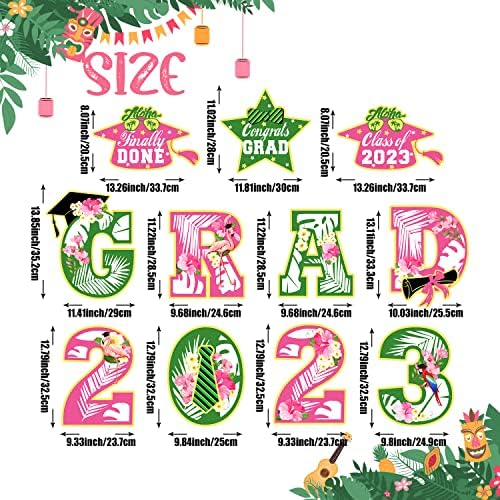 Тропически Алоха Клас Абитуриентски бижута 2023 Година Знак на Двора, 11 бр Поздравителни Знаци за косене на трева с