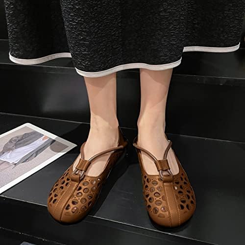 Елегантен дамски обувки на равна подметка, Удобни обувки за жени, Дамски обувки в Етнически Стил, Малки Кожени