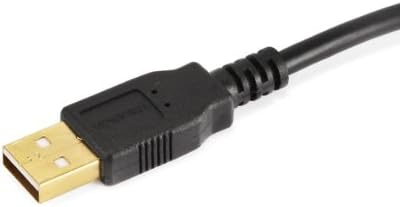 Monoprice 10-крак Позлатен кабел 28/24AWG USB 2.0 A за да се свържете към конектора B и 6-Крак кабел USB 2.0 A за да се свържете към конектора B 28/24AWG (позлатен) (105438), черен