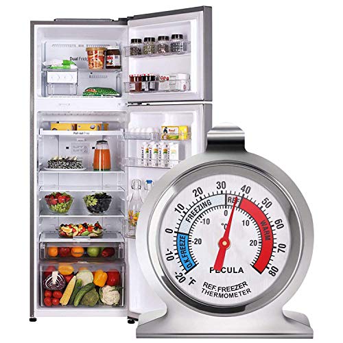 Термометър за хладилник от 2 опаковки-30-30 ° C/-20-80 grad F, Класически Термометър за хладилник С Голям Циферблат с Червен