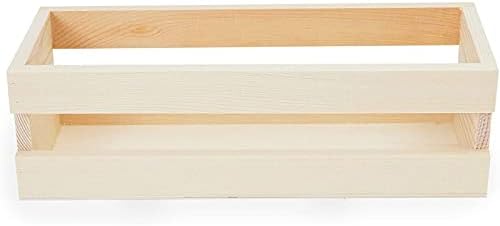Комплект дървени тави, употребявани Bright Creations с дръжка, Чекмеджета за съхранение (Естествен цвят, 3 броя)