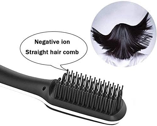 Четка за изправяне на коса MXJCC, Йонна четка за изправяне на коса 2 в 1 с функция за защита от изгаряния, автоматично