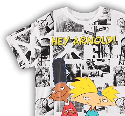 Мъжка тениска с анимационни герои на 90-те години на Nickelodeon - Тениска с принтом Хей, Арнолд По цялата дължина