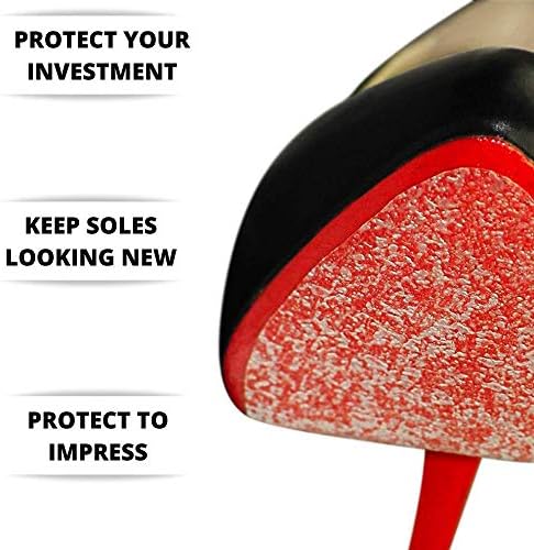 6 Опаковки - Етикети за защита на ходила за обувки на висок ток - Прозрачни червени топене на Christian Louboutin