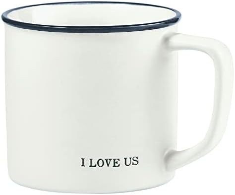 Дизайнерско студио Santa Barbara, Черно-бели чаши за Кафе, Дизайн лице в лице, Керамична Чаша, 16 унции, Аз обичам нас