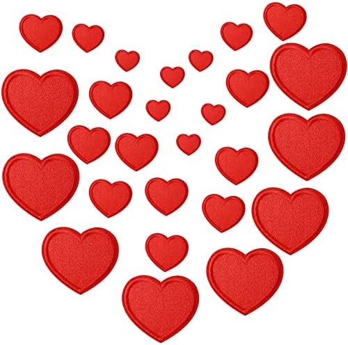 30 Бр., нашивка с Червено Сърце, ивици на Свети Валентин, Разнообразни Залепваща нашивка, Зашити на Поръчка,