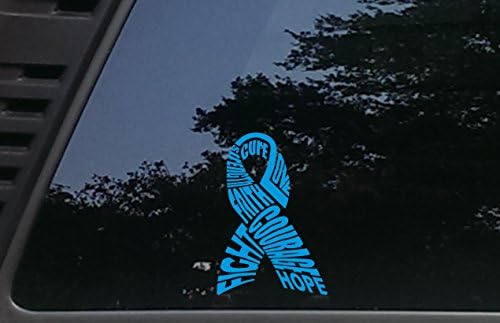 High Elbi Inc Лента за информиране за рак на дебелото черво Синя - 3 3/4 x 5 1/2 vinyl стикер за щанцоване за автомобили,