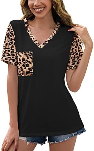 Дамски Големи С Дълъг Ръкав, Ризи С Къс Зърно Жени Блуза С Дълъг Ръкав Леопард Печат На Тениска Мода Ежедневни