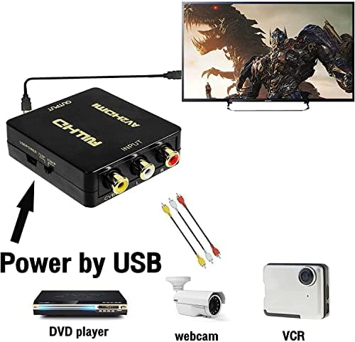 Конвертор RCA в HDMI, AV, HDMI 1080P, Видео Конвертор със Златен Пристанище, Композитен Аудио-видео адаптер
