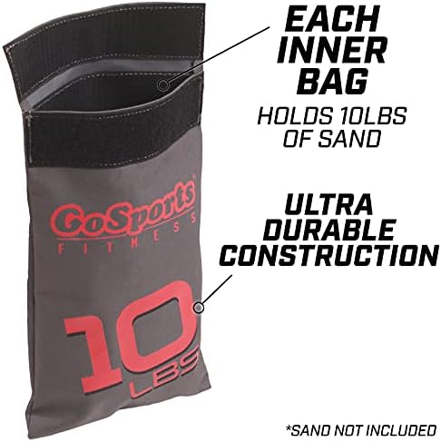 Тренажерная чанта за фитнес GoSports с тегло до 40 кг, фитнес-упражнения за всички нива на подготовка - Просто се изсипва пясък