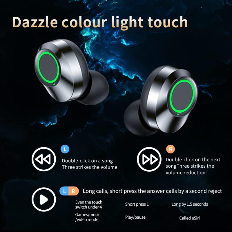 Слушалки Volt Plus TECH Wireless V5.3 LED Pro, Съвместими с вашия Videocon Krypton V50DA IPX3 Bluetooth-защита от вода
