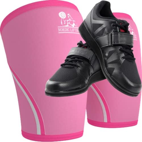 Скандинавските Подтягивающие Ръкави, до коленете XLarge - Розов Комплект с Обувки Megin 7 размера - Черен