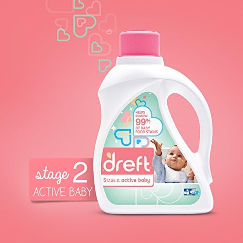 Dreft Stage 2: Активно бебешки течен препарат за почистване, естествено за бебета (HEC), 50 грама, 32 порции (Опаковка може да варира)