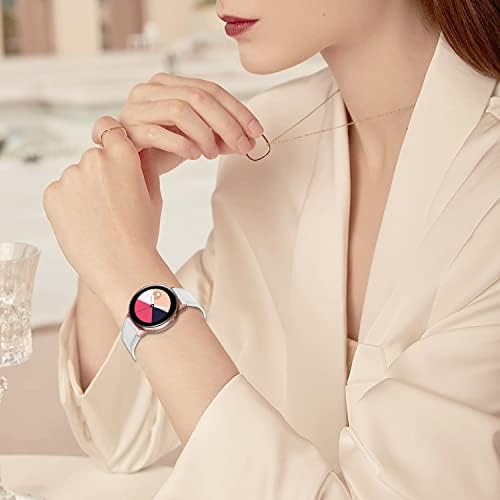 Съвместим с джапанки Galaxy Watch 3 41 мм / Galaxy Watch 42 мм/Active2 44 мм Кожена каишка, взаимозаменяеми каишка 20 мм, съвместим