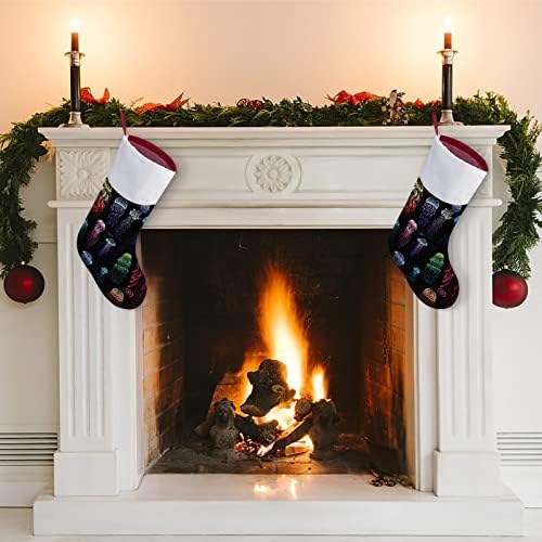 Цвят на Медуза Коледни Окачени чорапи Чорапи за Коледно Камина Празничен Начало Декор