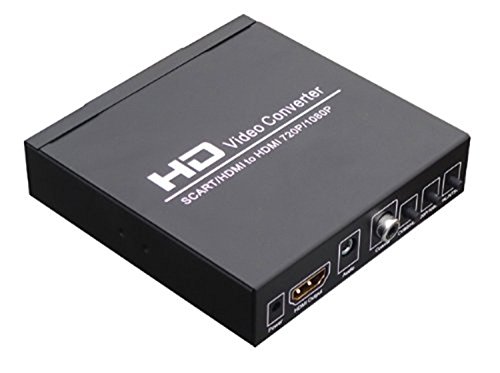 Универсален конвертор SCART + HDMI към HDMI: преобразува сигнал формат 480I (NTSC) /576I (PAL) в изходния сигнал на HDMI