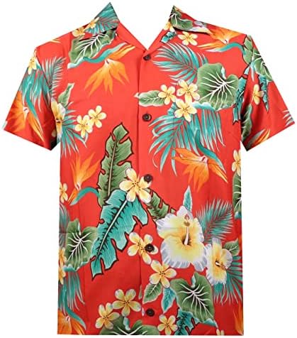 Мъжки Хавайска Риза ALVISH с Къс ръкав копчета, Ежедневни, Плажни Ризи Алоха