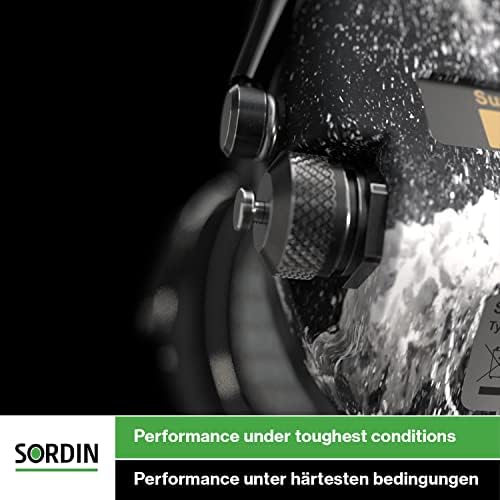 Защитни слушалки Sordin Supreme PRO X с шейным ръб - С Хигиенни набор от вливат в гел печат - Гел Амбушюры SNR: 25 db - Зелен