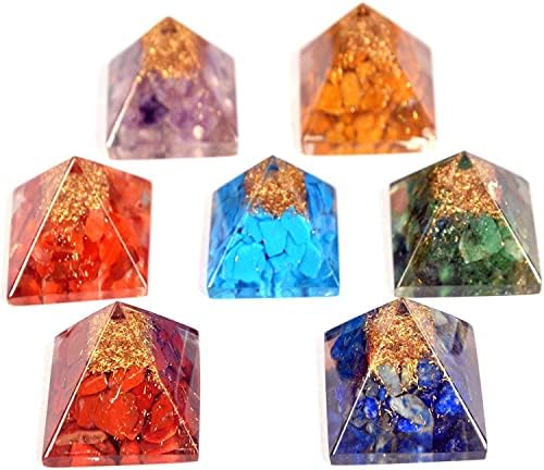 Цени на едро на бижутериен магазин GEMSCITE Set of 7 Chakra Orgone Pyramid Set - 7 (Седем) Чакра Оргоновый