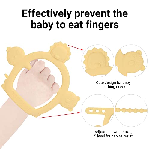 Cuebo Детски силикон прорезыватель за китките със защитата от загуба на, играчки за никнене на млечни зъби