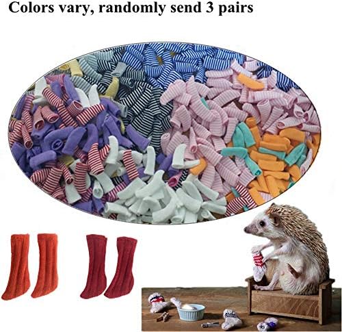 3 Чифта Малки Чорапи ръчна изработка на Таралеж, Хамстер, Малки животни, Ластични Чорапи за Грижа за ноктите, Дрехи