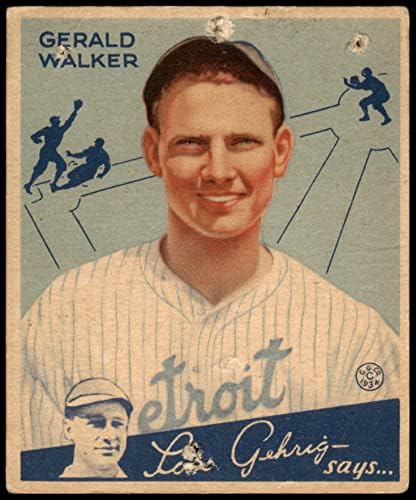1934 Гуди 26 Джералд Уокър Детройт Тайгърс (Бейзболна картичка) ЧЕСТНО тигри