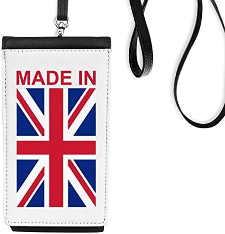 Произведено в Обединеното Кралство, Страна на Любовта Телефон в Чантата си Портфейл Висящ Калъф За Мобилен Телефон, Черен